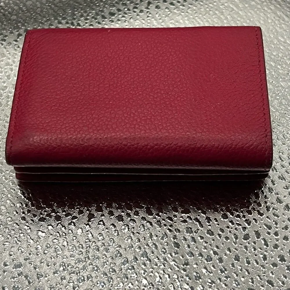 Saint Laurent Trifold Compact Mini Wallet Pink Leather Summer Luxury Minimalist